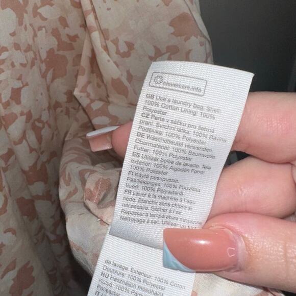 & Other Stories Printed Floral Cap Sleeve Wrap Midi Dress Pink/White Size US 2 - Picture 9 of 10